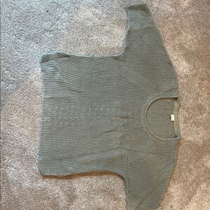 Poetry light green linen  V-Neck Sweater